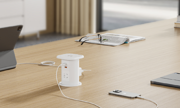 SJ8080A-UK HCE Smart All-in-one Automatic Touch Pop-up Power Outlet with Wireless Mobile Charger 