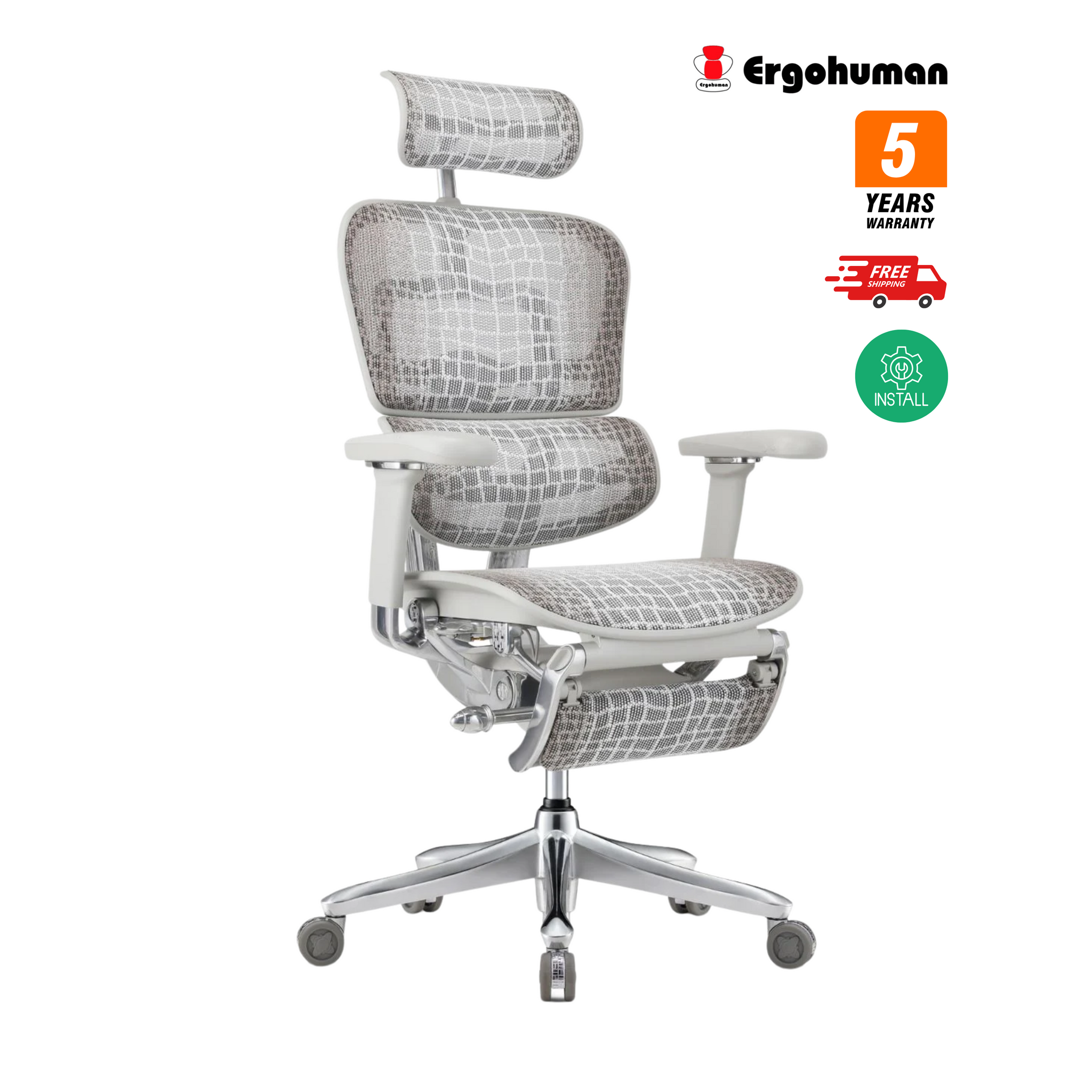 Ergohuman SE Pro 2.0 Limited Edition Crocodile-Pattern Mesh Ergonomic Office Chair