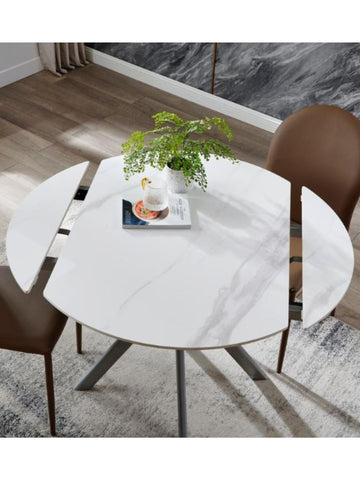 CHERYL Sintered Stone Round Extendable Dining Table